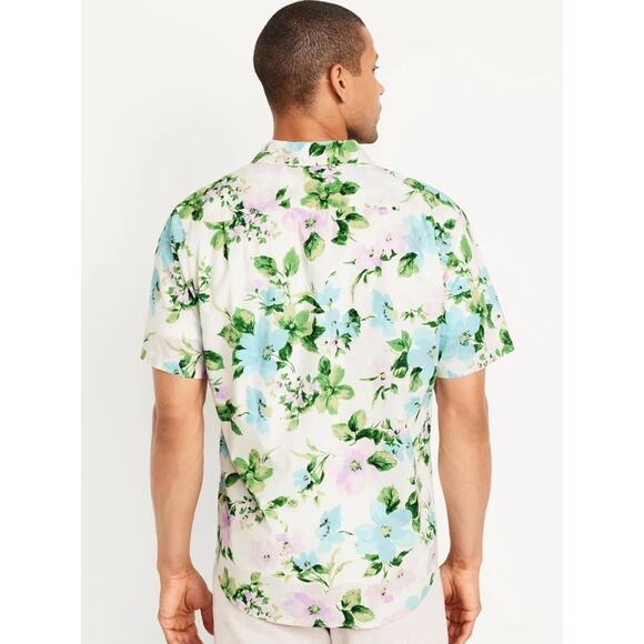 Old Navy Shirt Mens 2XL Everyday Party Regular Fit Tropical Floral Button Front - Picture 3 of 11